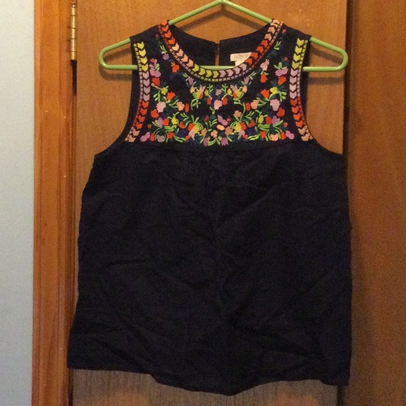 J. Crew Tops - NWOT J. Crew Embroidered Boho Tank
